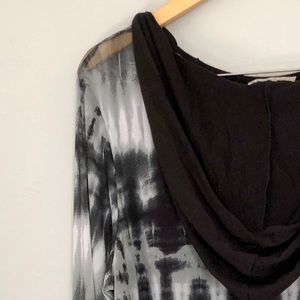 workout Hooded top tiedye sheer fabric back!